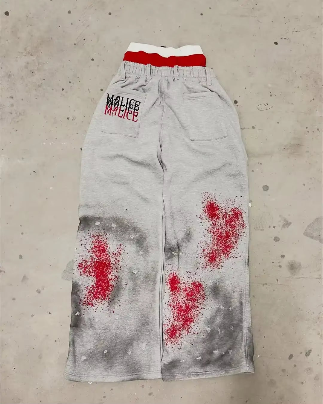 Classic Loose Waist Single-Sided Art Letter Printed Straight-Mounted Sweatpants Men Simple Primary Colors Breathable Casual Pant