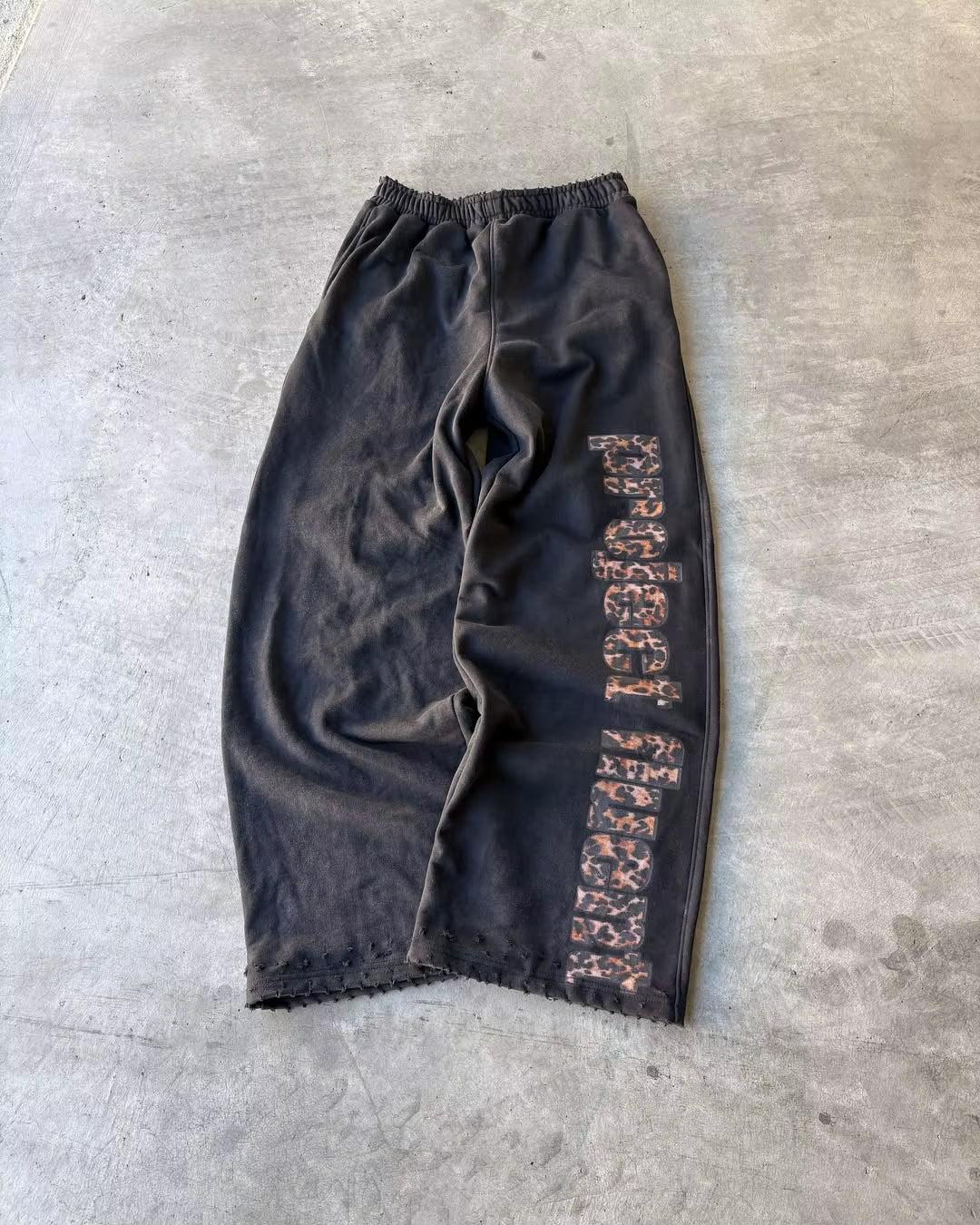 Classic Loose Waist Single-Sided Art Letter Printed Straight-Mounted Sweatpants Men Simple Primary Colors Breathable Casual Pant