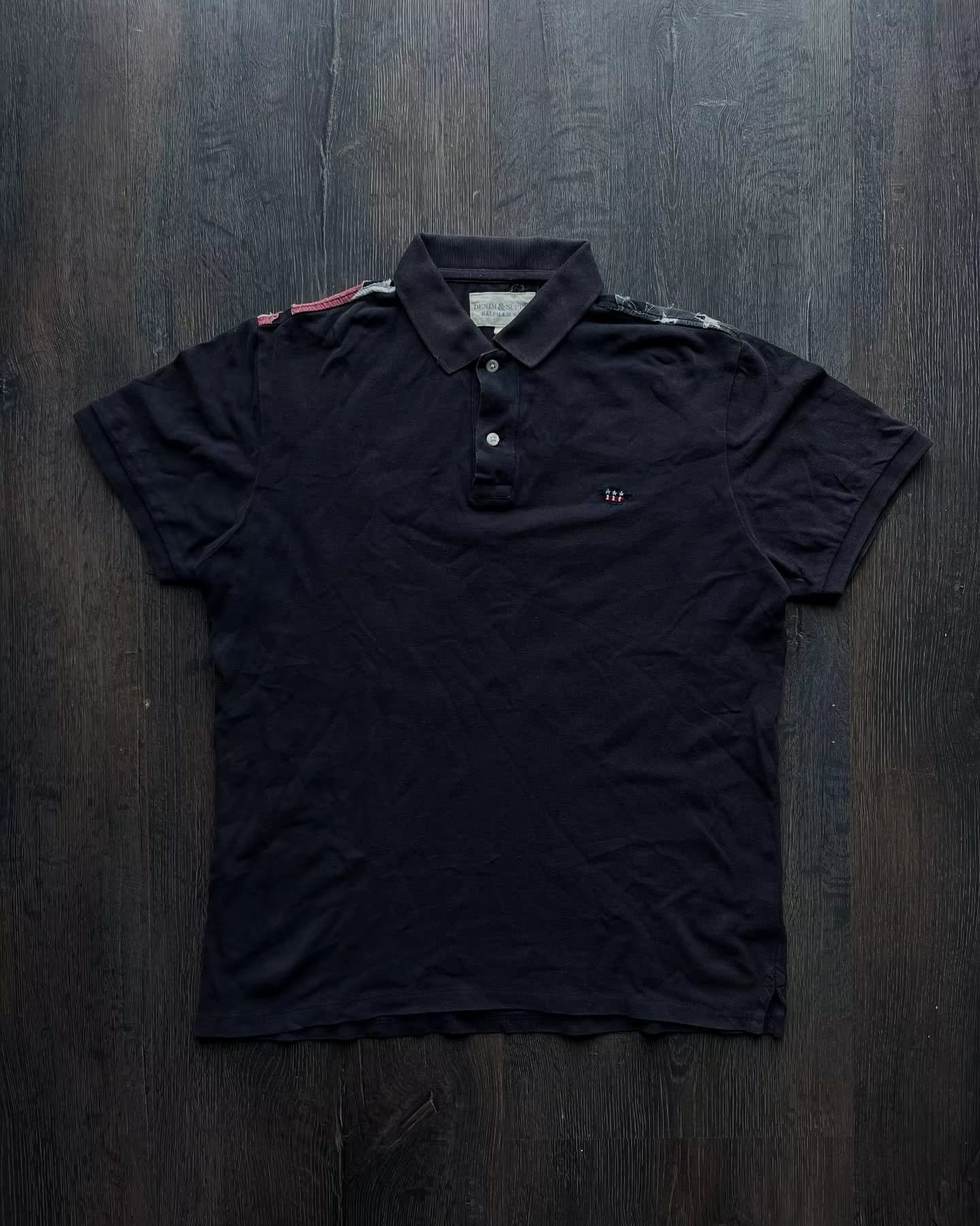 America Retro Flag Polo Shirt Streetwear Men Women Hip Hop Tear Patchwork Short Sleeve Shirt Y2K Cotton Top Baseball Clothing