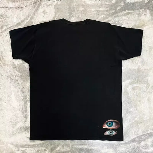 Retro Goth Eye Pattern Graphic T Shirts New Harajuku Hip Hop Y2K Top Men and Women Loose Oversized T Shirt Tops Streetwear