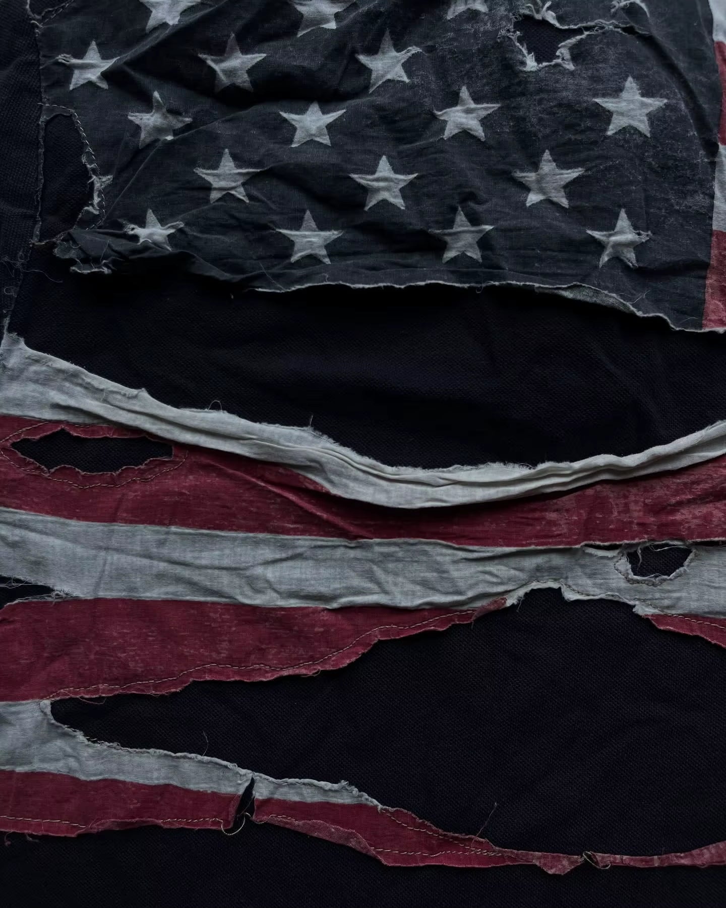 America Retro Flag Polo Shirt Streetwear Men Women Hip Hop Tear Patchwork Short Sleeve Shirt Y2K Cotton Top Baseball Clothing